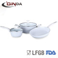 New style forged aluminum white ceramic coating cookware sets